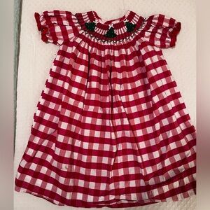Classic Whimsy Christmas Tree Smocked Dress Size 5